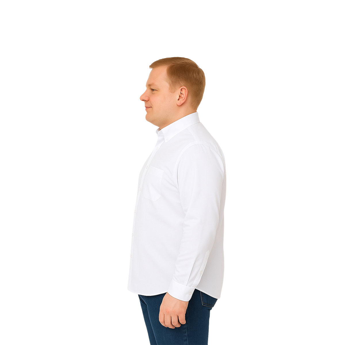 Foto 4 pulgar | Camisa Big Kong Blanca Lisa Hombre Grande Formal Manga Larga