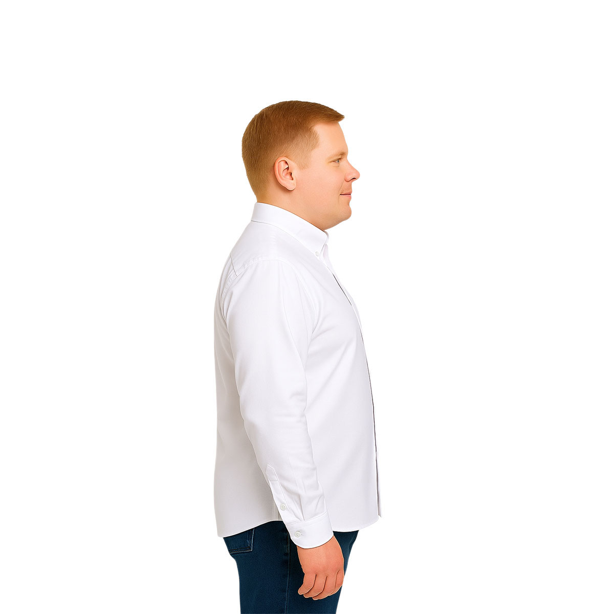 Foto 5 pulgar | Camisa Big Kong Blanca Lisa Hombre Grande Formal Manga Larga