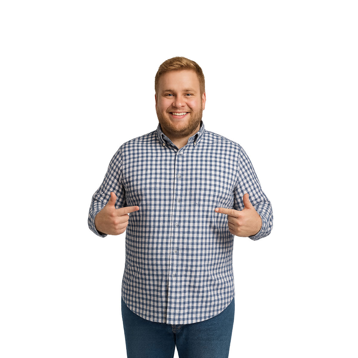 Foto 2 pulgar | Camisa Big Kong Cuadros Azul Marino Hombre Talla Grande