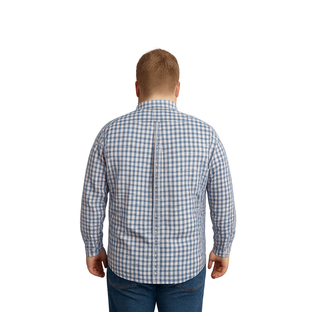 Foto 2 | Camisa Big Kong Cuadros Azul Marino Hombre Talla Grande