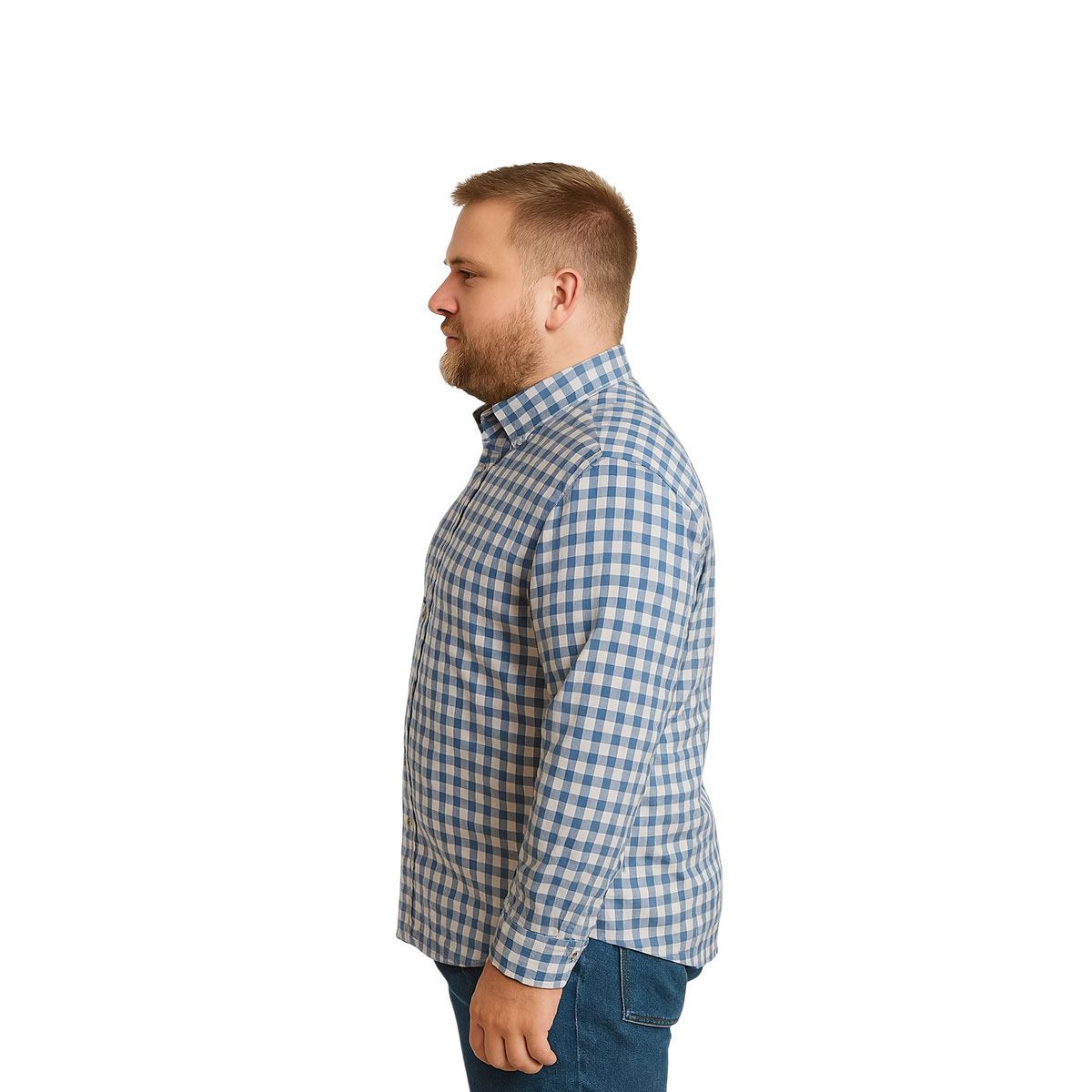 Foto 5 pulgar | Camisa Big Kong Cuadros Azul Marino Hombre Talla Grande
