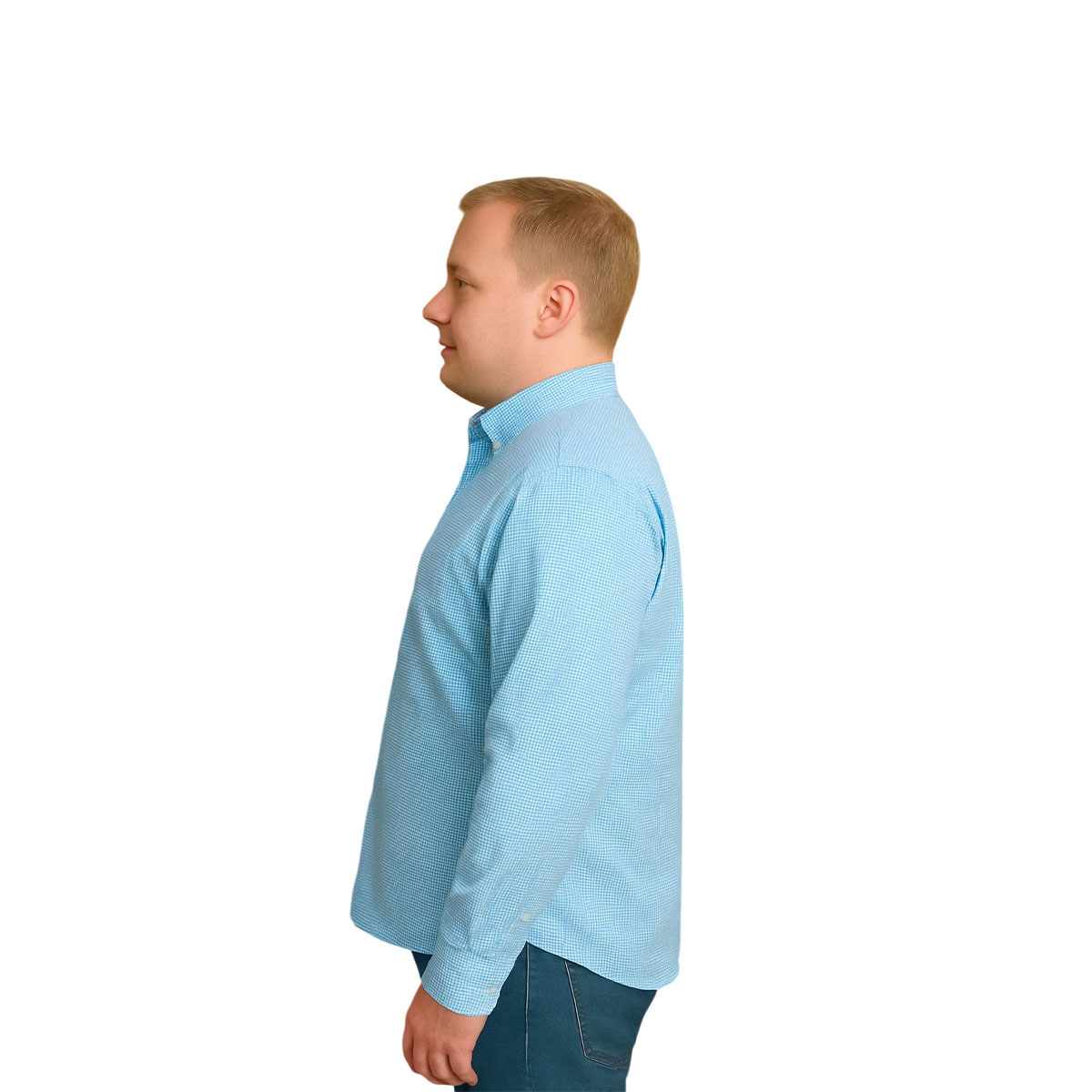 Foto 4 pulgar | Camisa Big Kong Usa Hombre Rayas Azul Turquesa Manga Larga