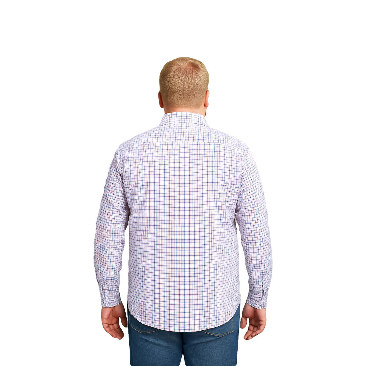 Foto 2 | Camisa Big Kong Blanca Cuadros Azul Rojo Hombre Grande
