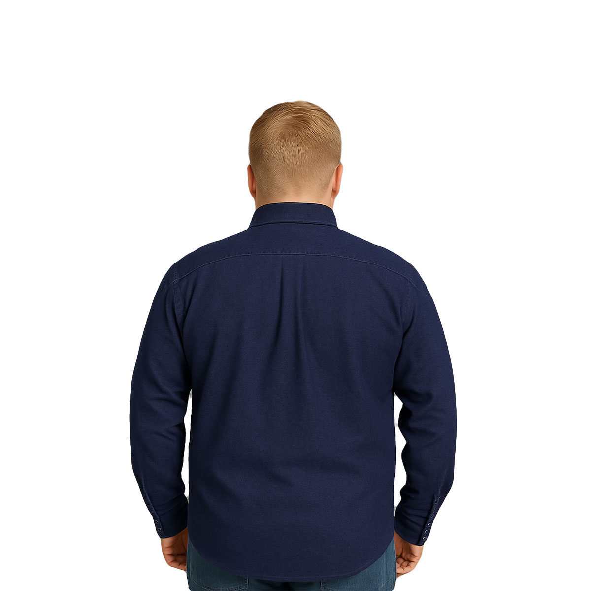 Foto 3 pulgar | Camisa Big Kong Marino Lisa Hombre Grande Formal Manga Larga