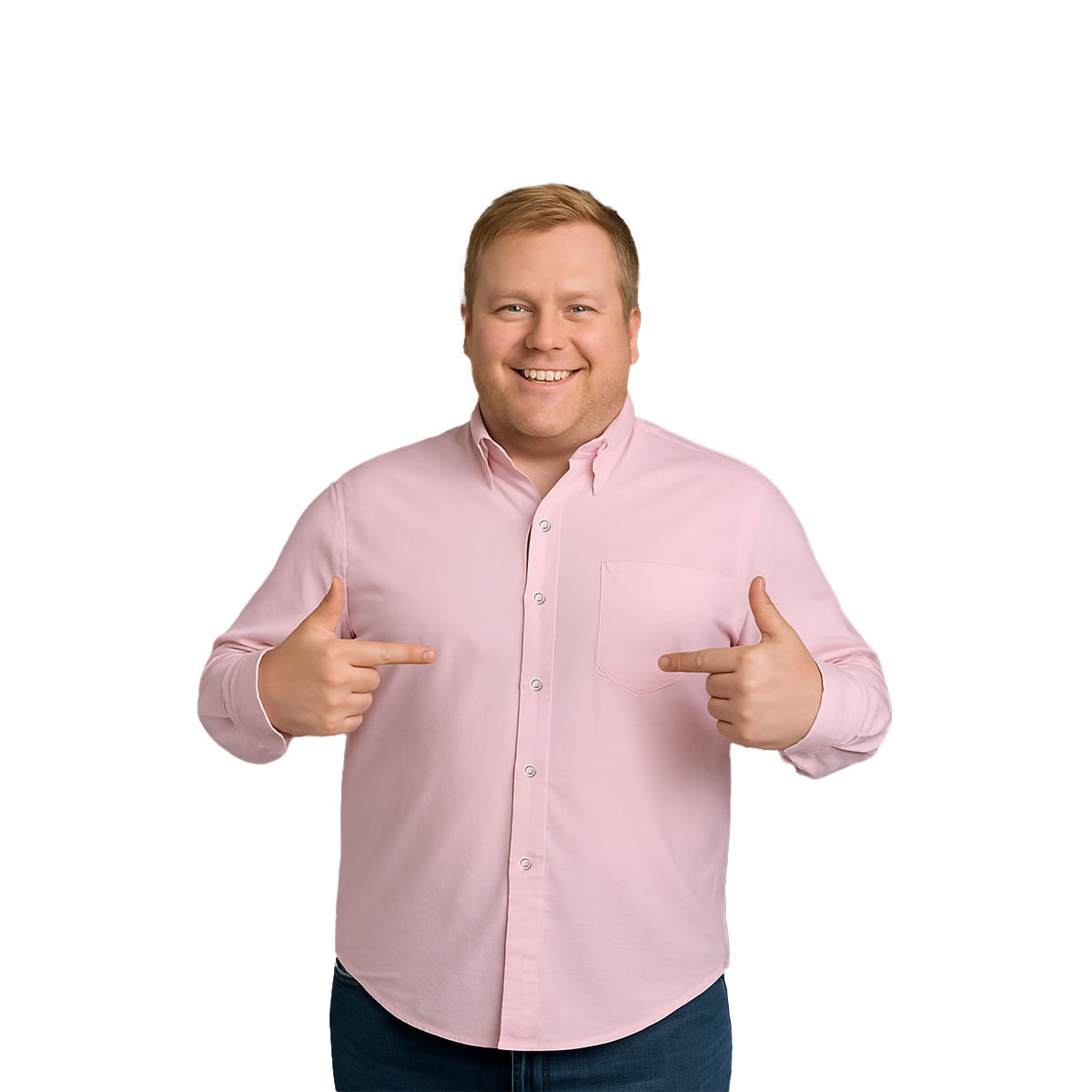 Camisa Big Kong Rosa Lisa Hombre Grande Formal Manga Larga