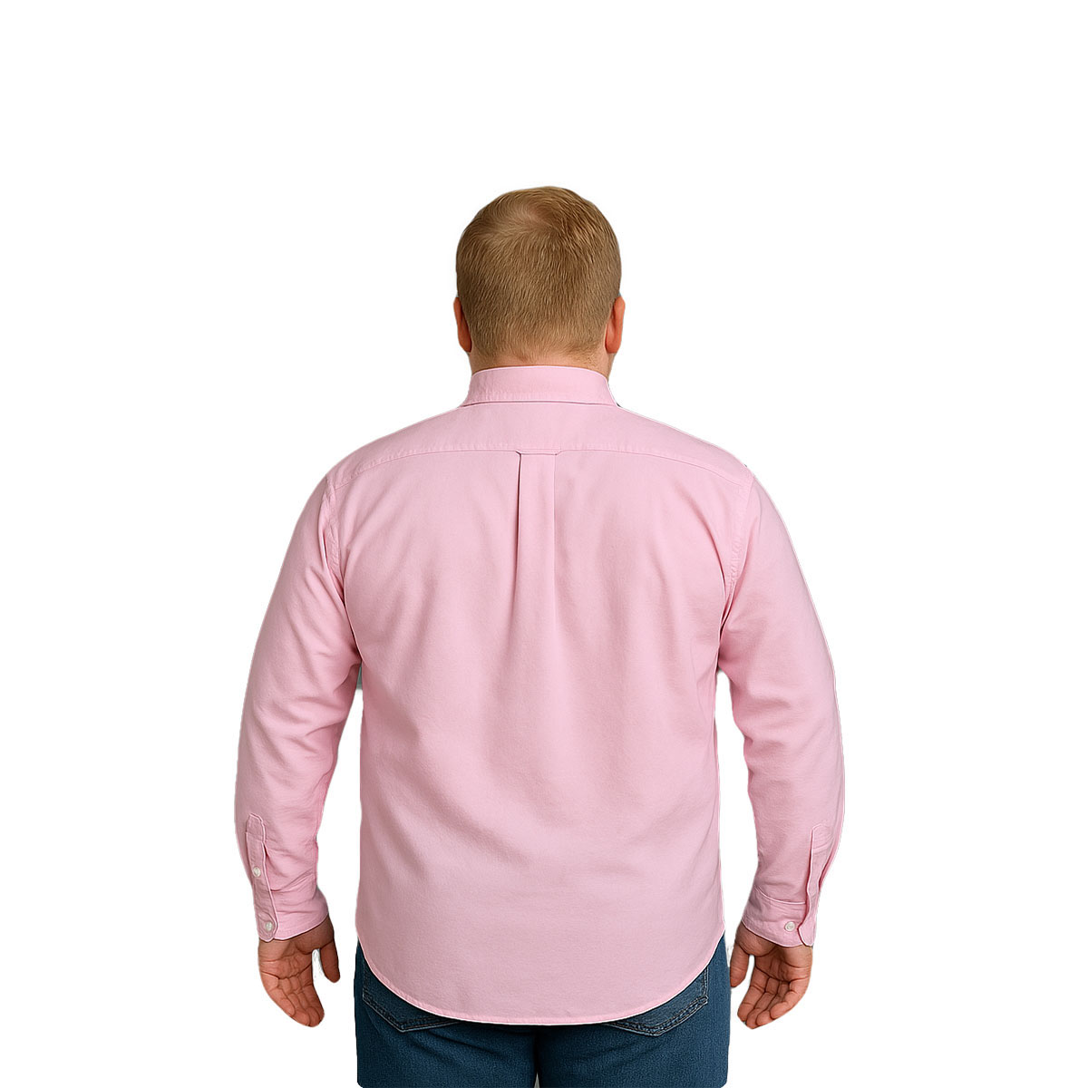 Foto 3 pulgar | Camisa Big Kong Rosa Lisa Hombre Grande Formal Manga Larga
