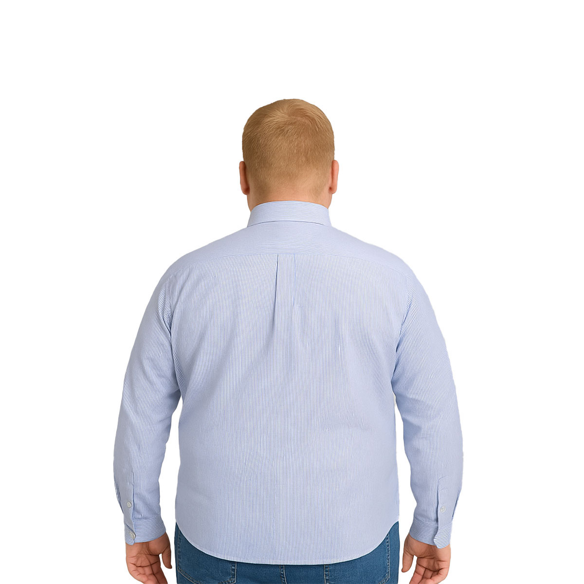 Foto 2 | Camisa Hombre Big Kong Usa Blanca Mil Rayas Azul Manga Larga