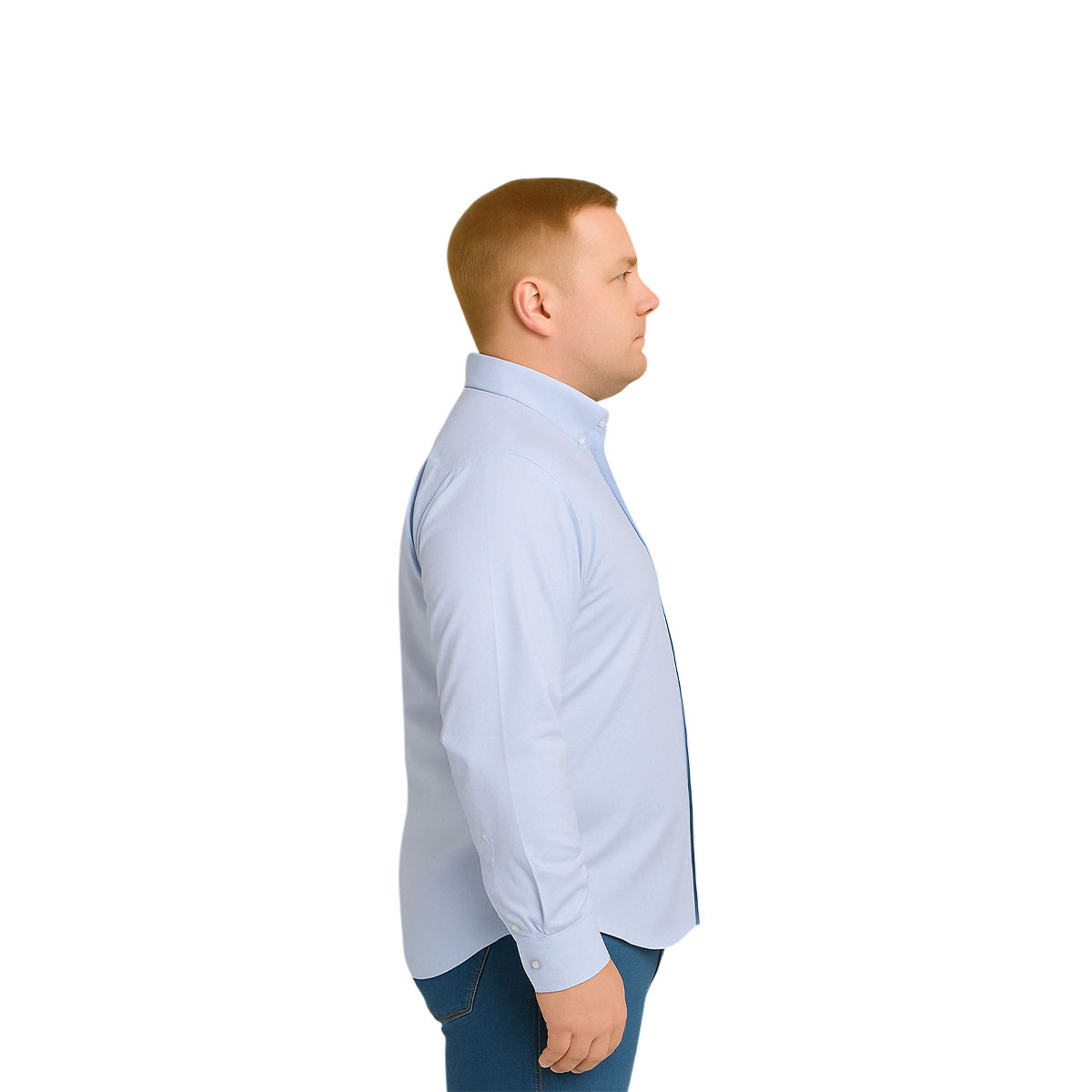 Foto 3 | Camisa Hombre Big Kong Usa Blanca Mil Rayas Azul Manga Larga