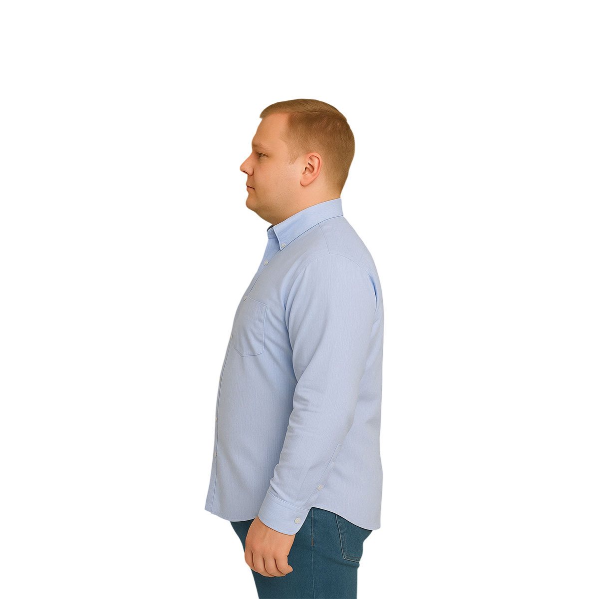 Foto 5 pulgar | Camisa Hombre Big Kong Usa Blanca Mil Rayas Azul Manga Larga