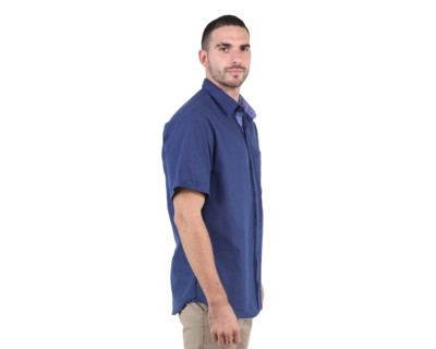 Foto 3 | Guayabera Manga Corta Azul Plúmbago Con Alforzas Corte Clasico Para Caballero