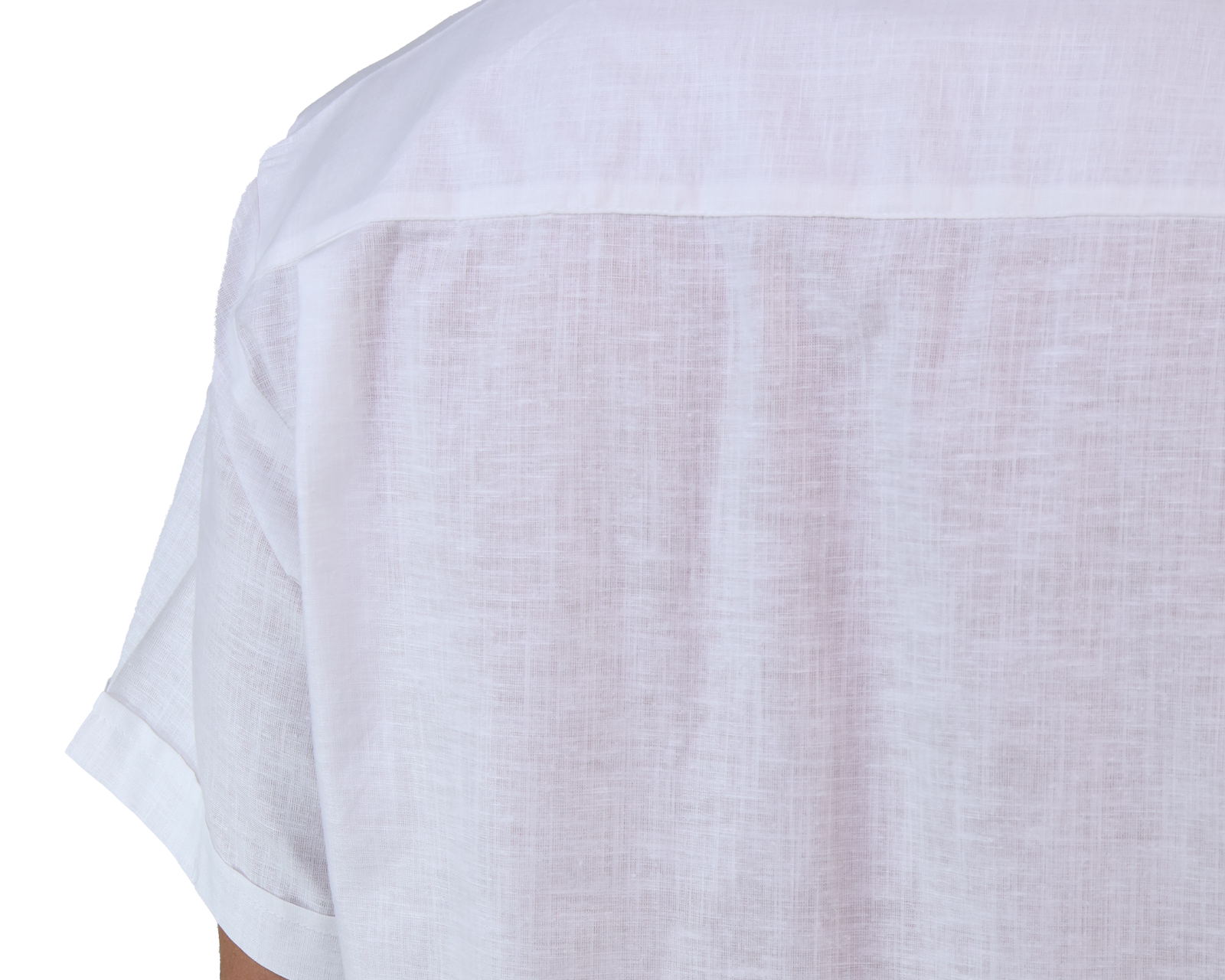 Foto 4 | Guayabera Blanca Manga Corta Con Bolsa Corte Clasico Alforzada Para Caballero