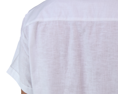Foto 4 | Guayabera Blanca Manga Corta Con Bolsa Corte Clasico Alforzada Para Caballero