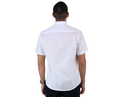 Foto 2 | Camisa De Algodón Manga Corta Parche En Bolsa Slim Fit Para Hombre