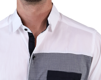 Foto 5 | Camisa De Algodón Manga Corta Parche En Bolsa Slim Fit Para Hombre