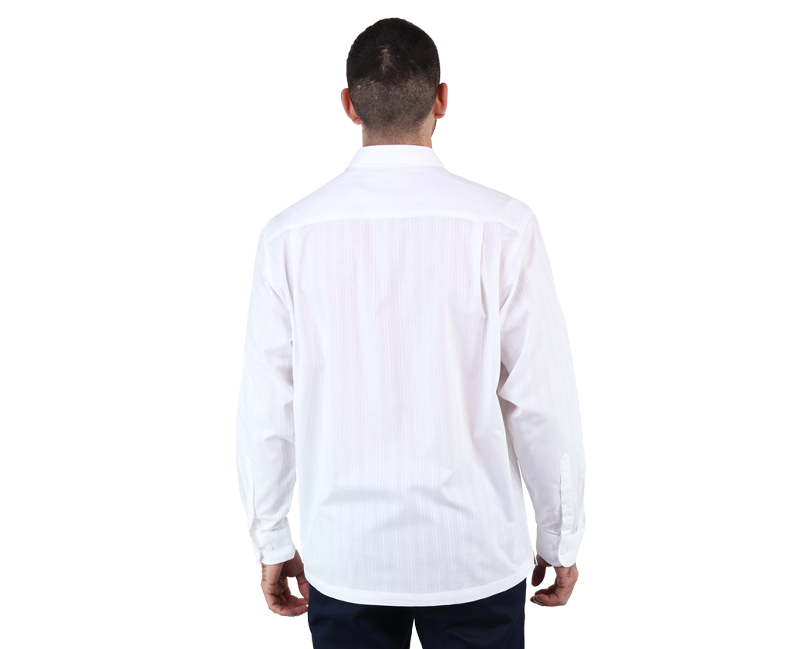 Foto 2 | Guayabera Blanca Elegante Bordada De Algodón Corte Regular Para Caballero