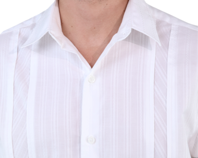 Foto 4 | Guayabera Blanca Elegante Bordada De Algodón Corte Regular Para Caballero