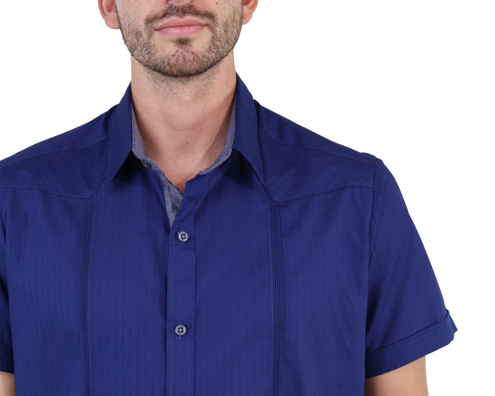 Foto 4 pulgar | Camisa Guayabera Bordada Color Azul Corte Regular De Algodón Para Caballero