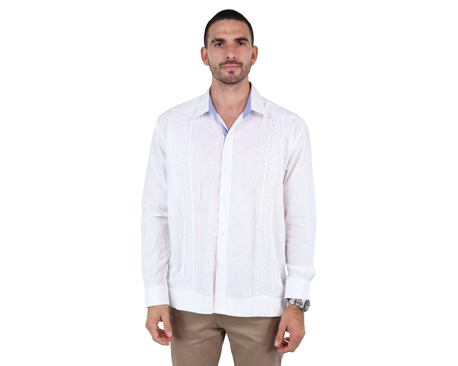 Guayabera de Algodón Rams Cotton Regular Blanca para Hombre $1,040