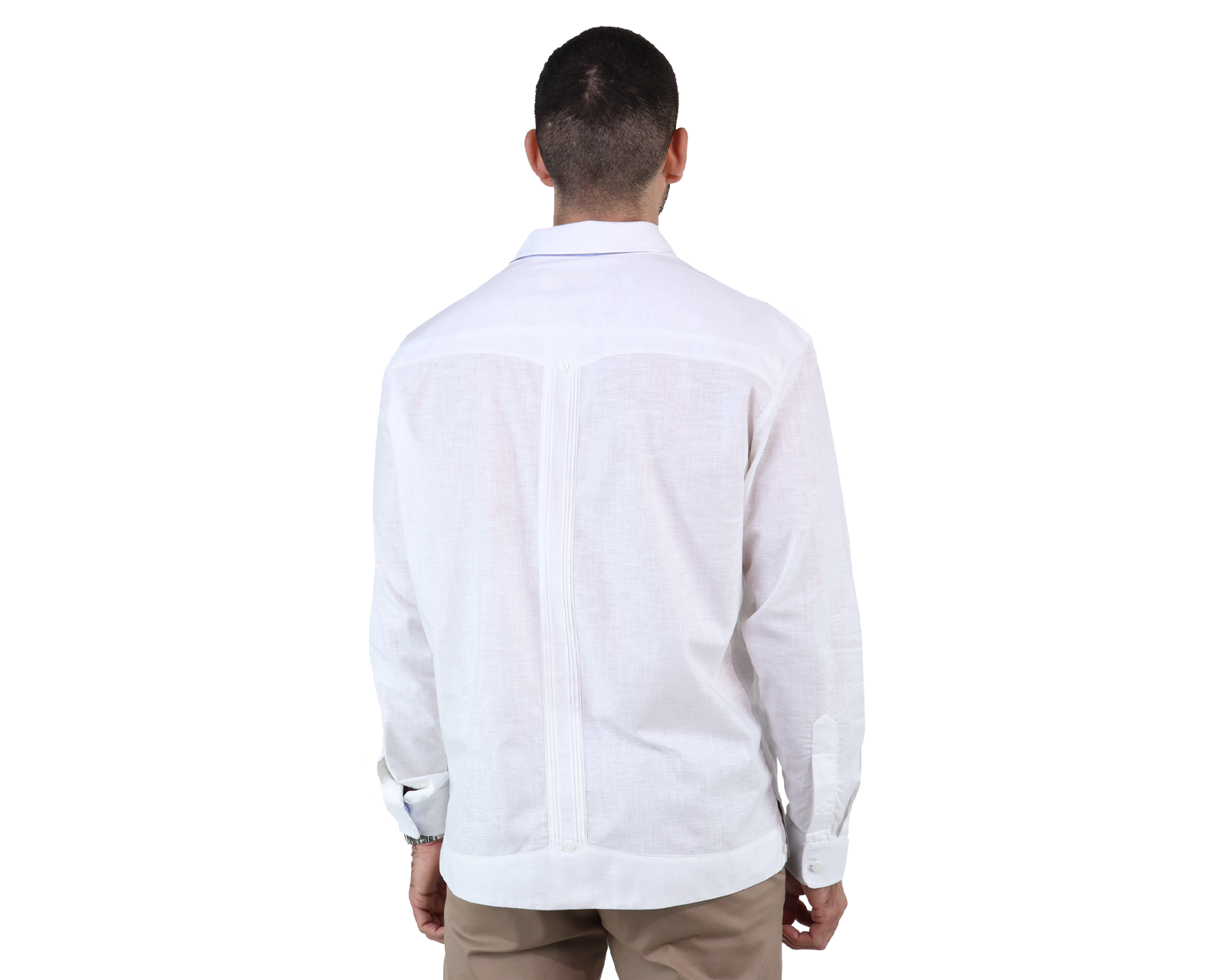 Foto 3 pulgar | Guayabera de Algodón Rams Cotton Regular Blanca para Hombre