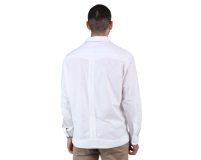 Foto 2 | Guayabera de Algodón Rams Cotton Regular Blanca para Hombre