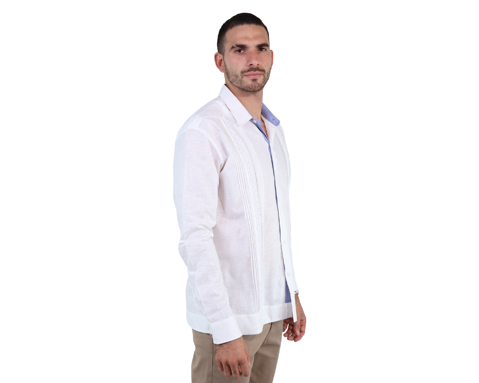 Foto 4 pulgar | Guayabera de Algodón Rams Cotton Regular Blanca para Hombre