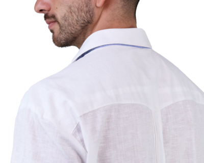Foto 4 | Guayabera de Algodón Rams Cotton Regular Blanca para Hombre