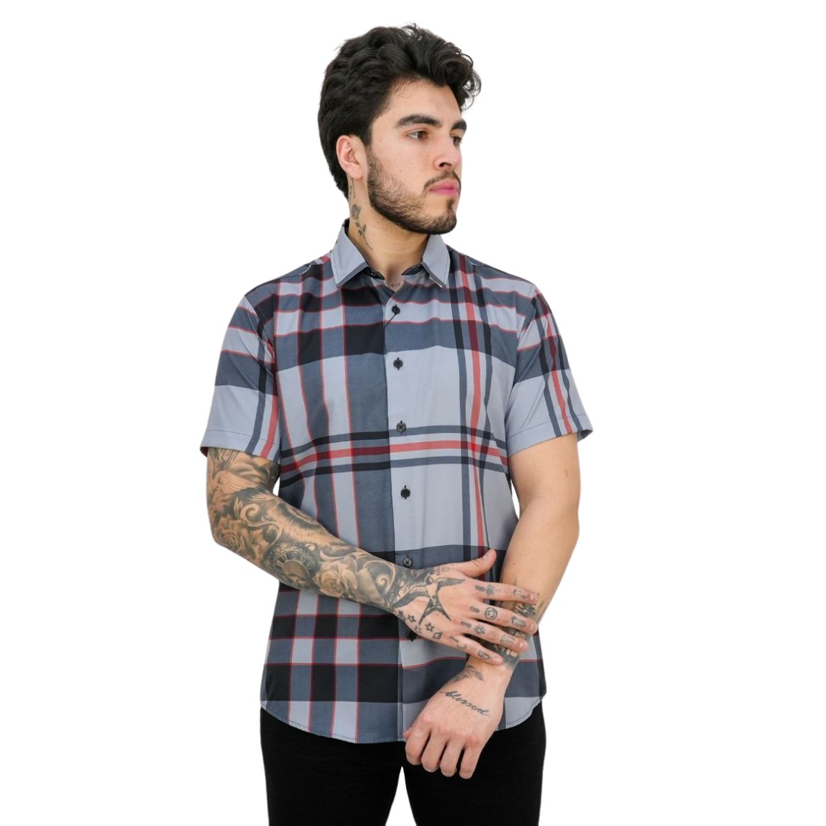 Foto 2 pulgar | Camisa Vassari Barabas 3vss01 Gris Para Hombre