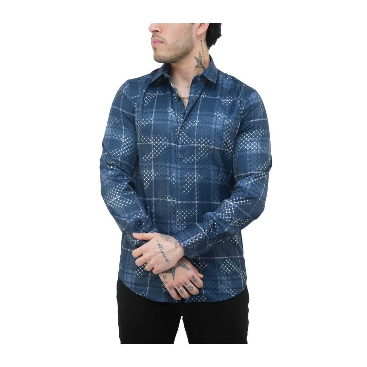 Foto 2 pulgar | Camisa Platini Para Hombre Fpl9437 Azul Marino