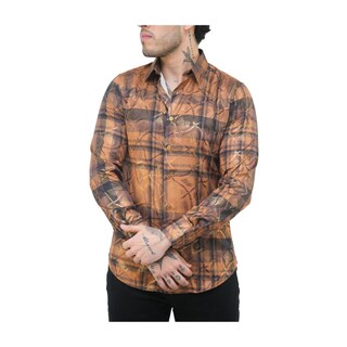 Foto 1 | Camisa Platini Para Hombre Fpl8808 Marron Claro