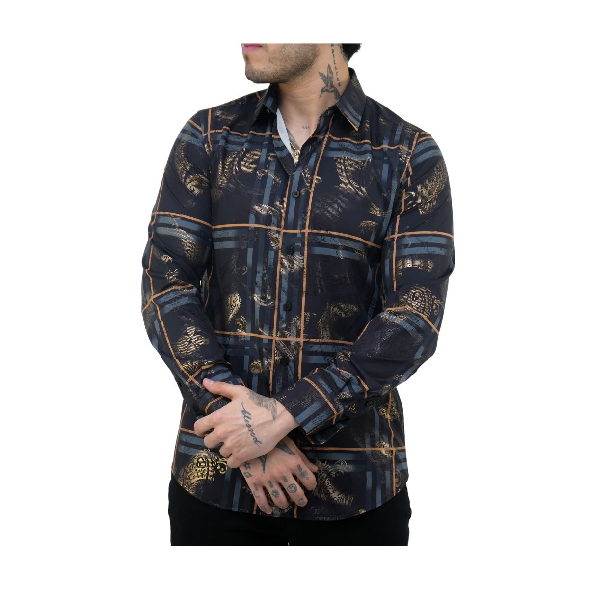 Foto 2 pulgar | Camisa Platini Para Hombre Fpl9624 Negro