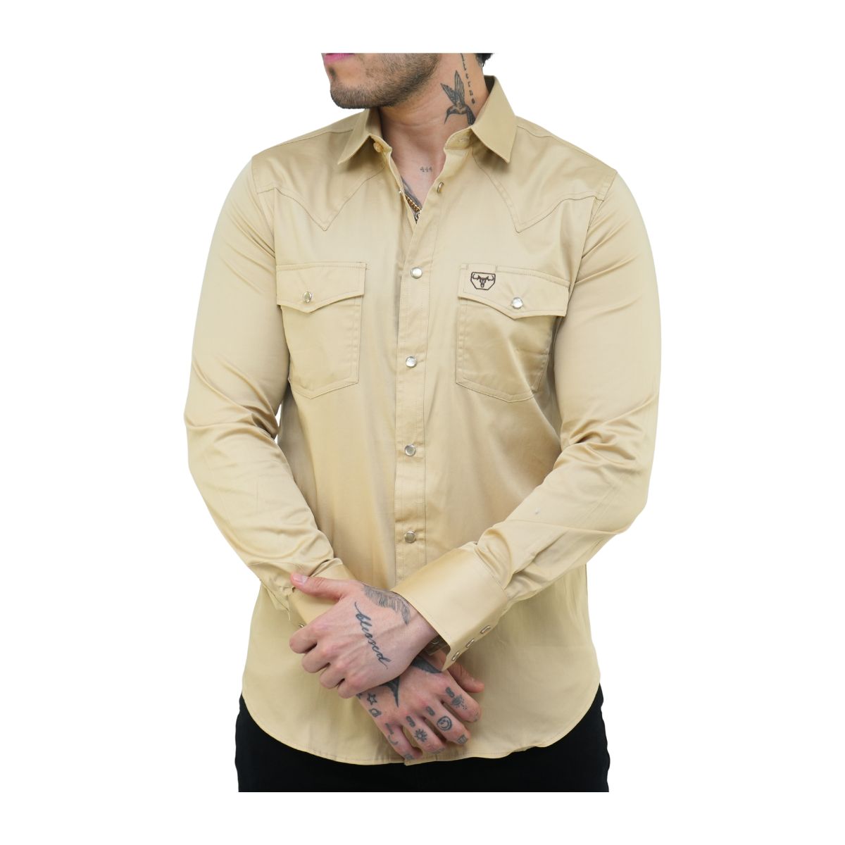 Foto 2 pulgar | Camisa Platini Para Hombre Pwl10830 Marron Claro