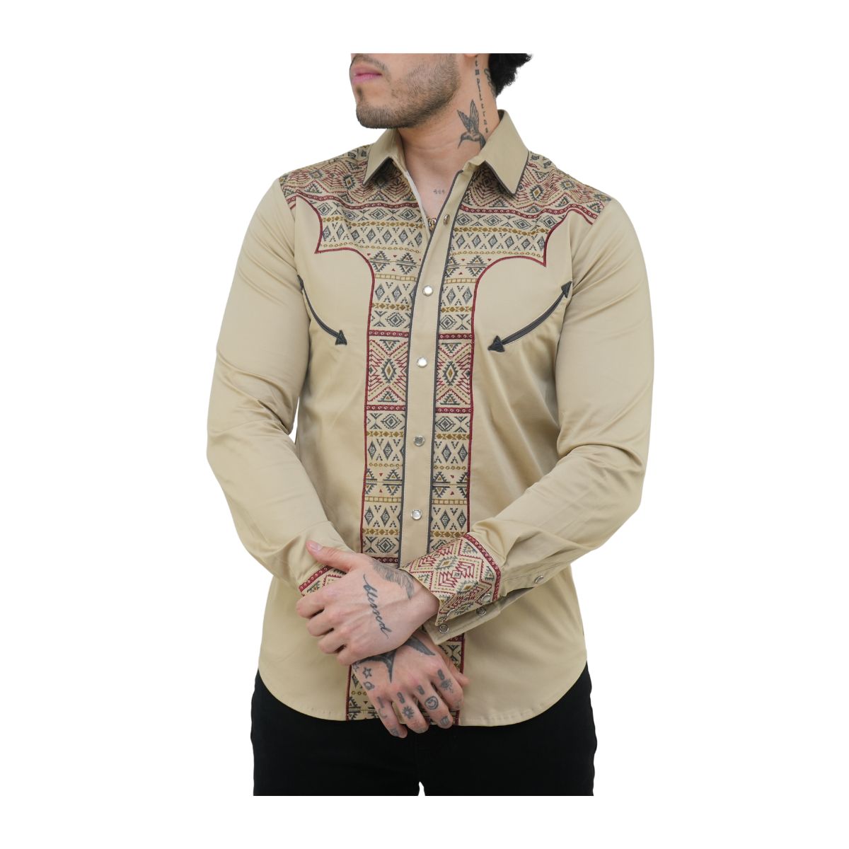 Foto 2 pulgar | Camisa Platini Para Hombre Ecl9849 Marron Claro