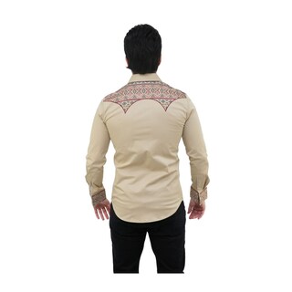 Foto 2 | Camisa Platini Para Hombre Ecl9849 Marron Claro