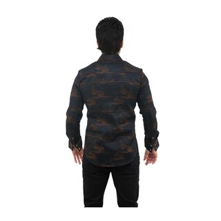 Foto 2 | Camisa Platini Para Hombre Ecl9855 Negro Dorado