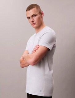 Foto 4 | Camisetas Calvin Klein Algodon Cuello Redondo Comodo 4036311 3 Pack - Original