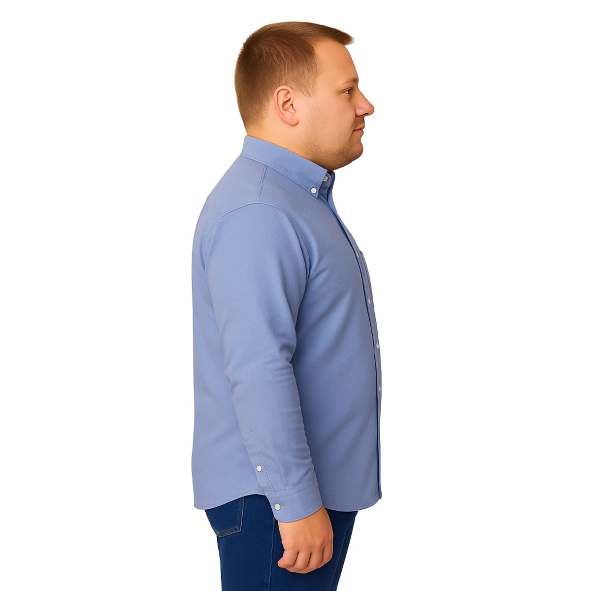 Foto 4 pulgar | Camisa Tallas Grandes Hombre Big Kong Lisa Lila Manga Larga