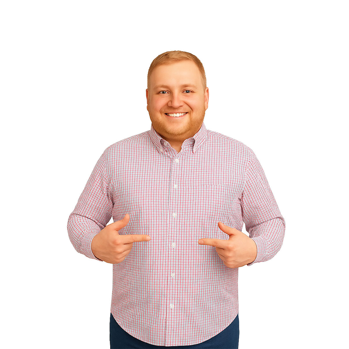 Camisa Big Kong Manga Larga Cuadros Rosa Y Azul Talla Grande