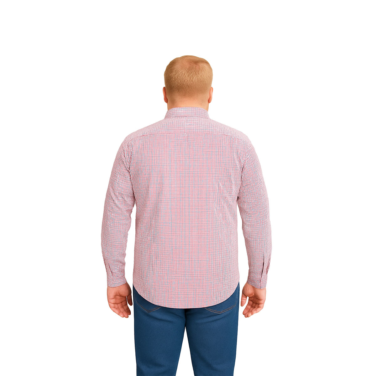 Foto 3 pulgar | Camisa Big Kong Manga Larga Cuadros Rosa Y Azul Talla Grande