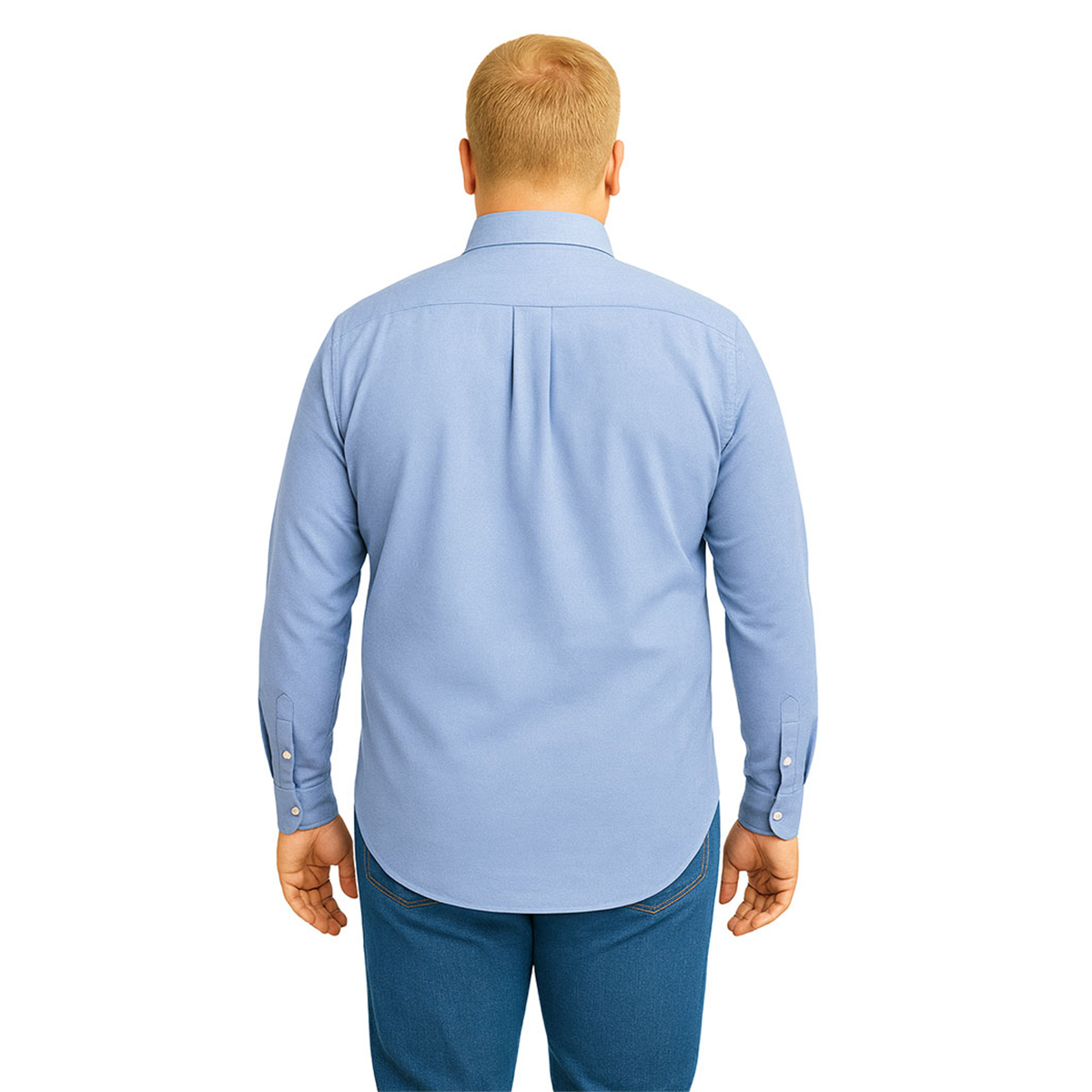 Foto 2 | Camisa Big Kong Manga Larga Tallas Grandes Azul Cielo