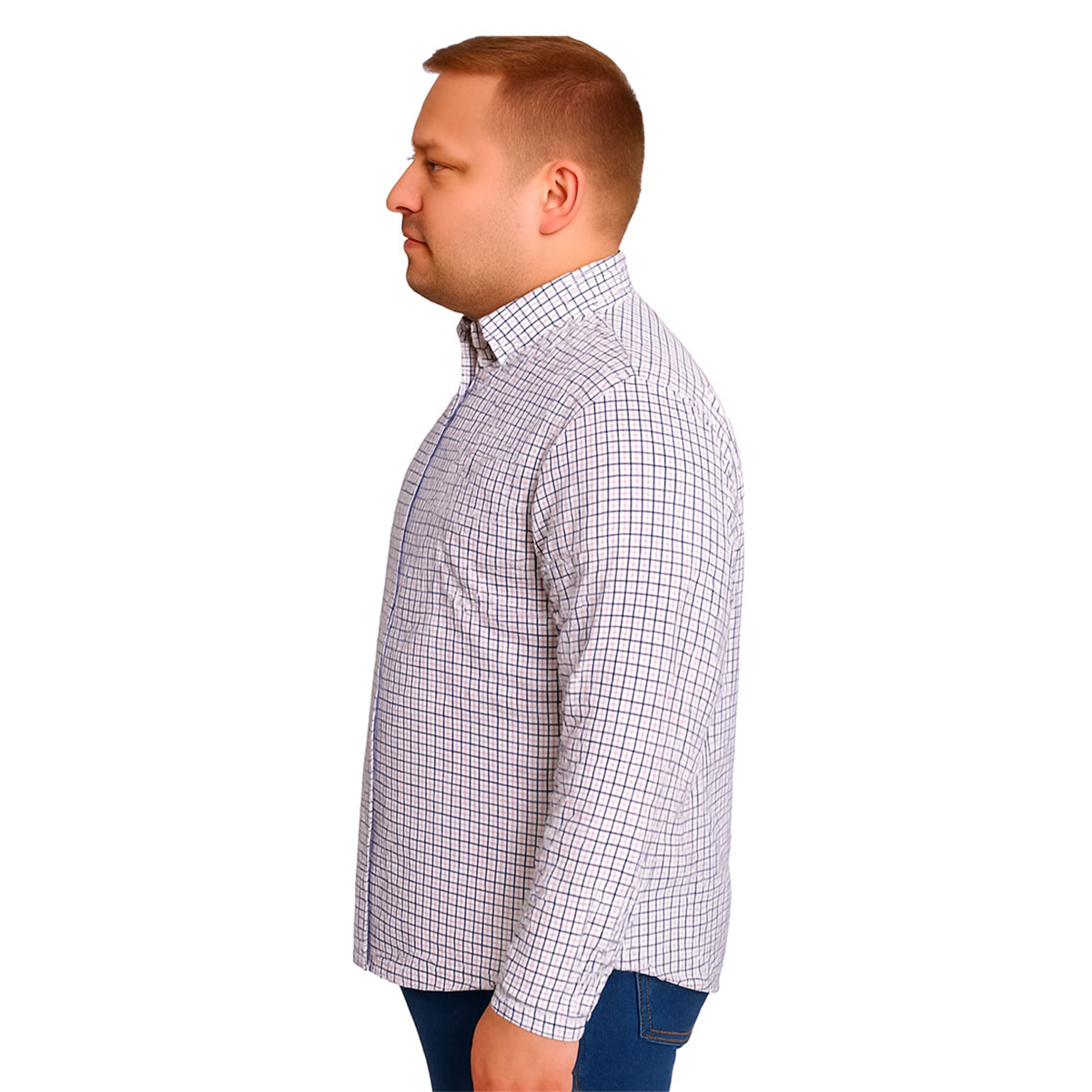 Foto 4 pulgar | Camisa Negra Cuadros Rosas Big Kong Tallas Grandes Hombre
