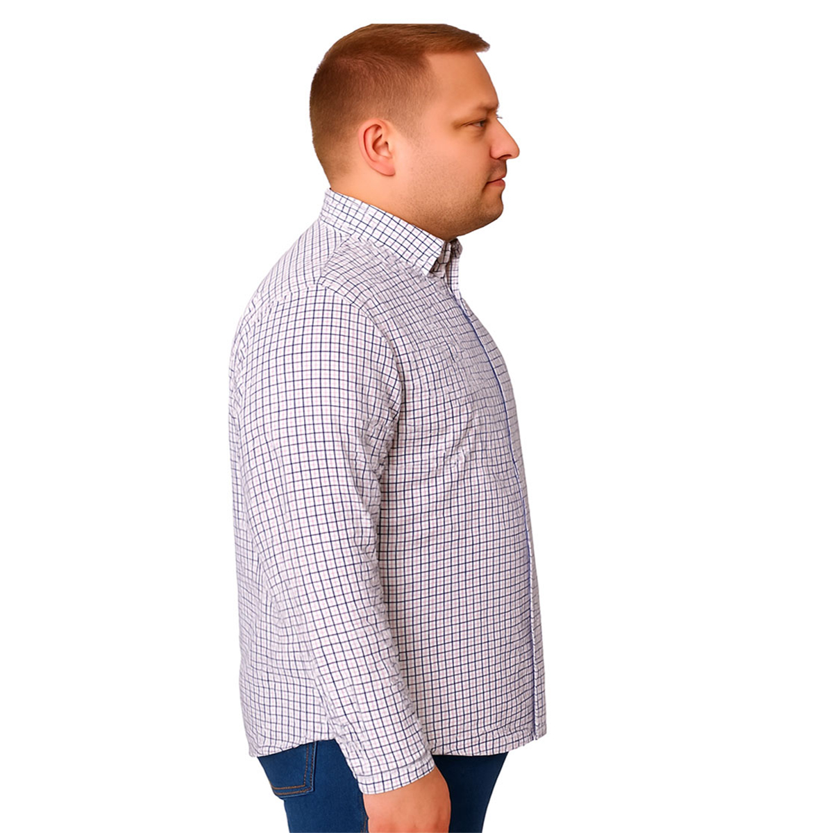 Foto 4 | Camisa Negra Cuadros Rosas Big Kong Tallas Grandes Hombre
