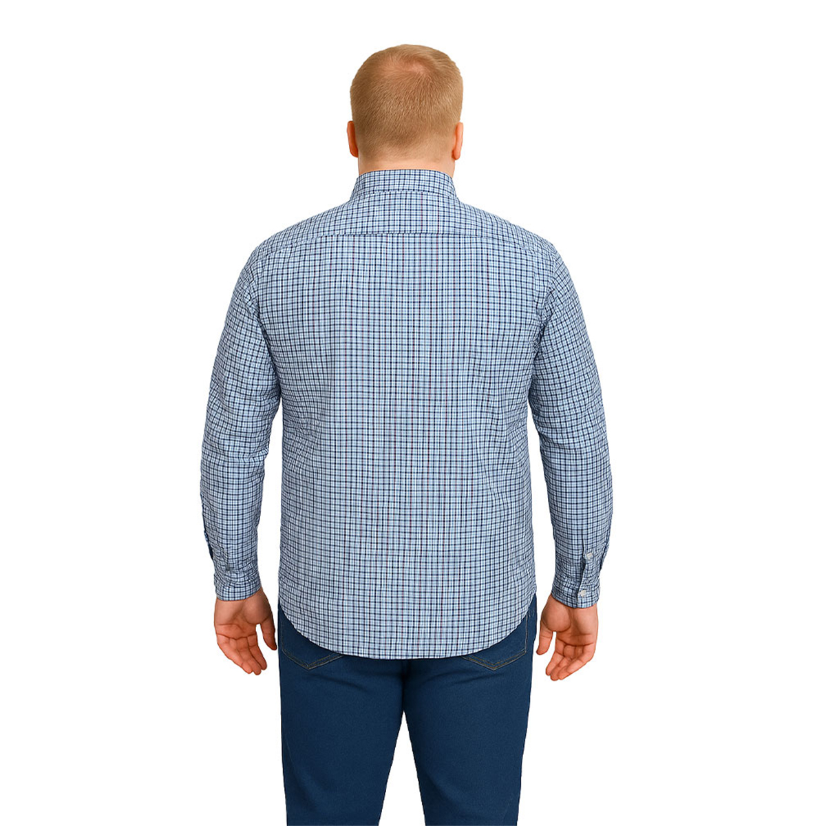 Foto 3 pulgar | Camisa Big Kong Manga Larga Tallas Grandes Azul Cuadros