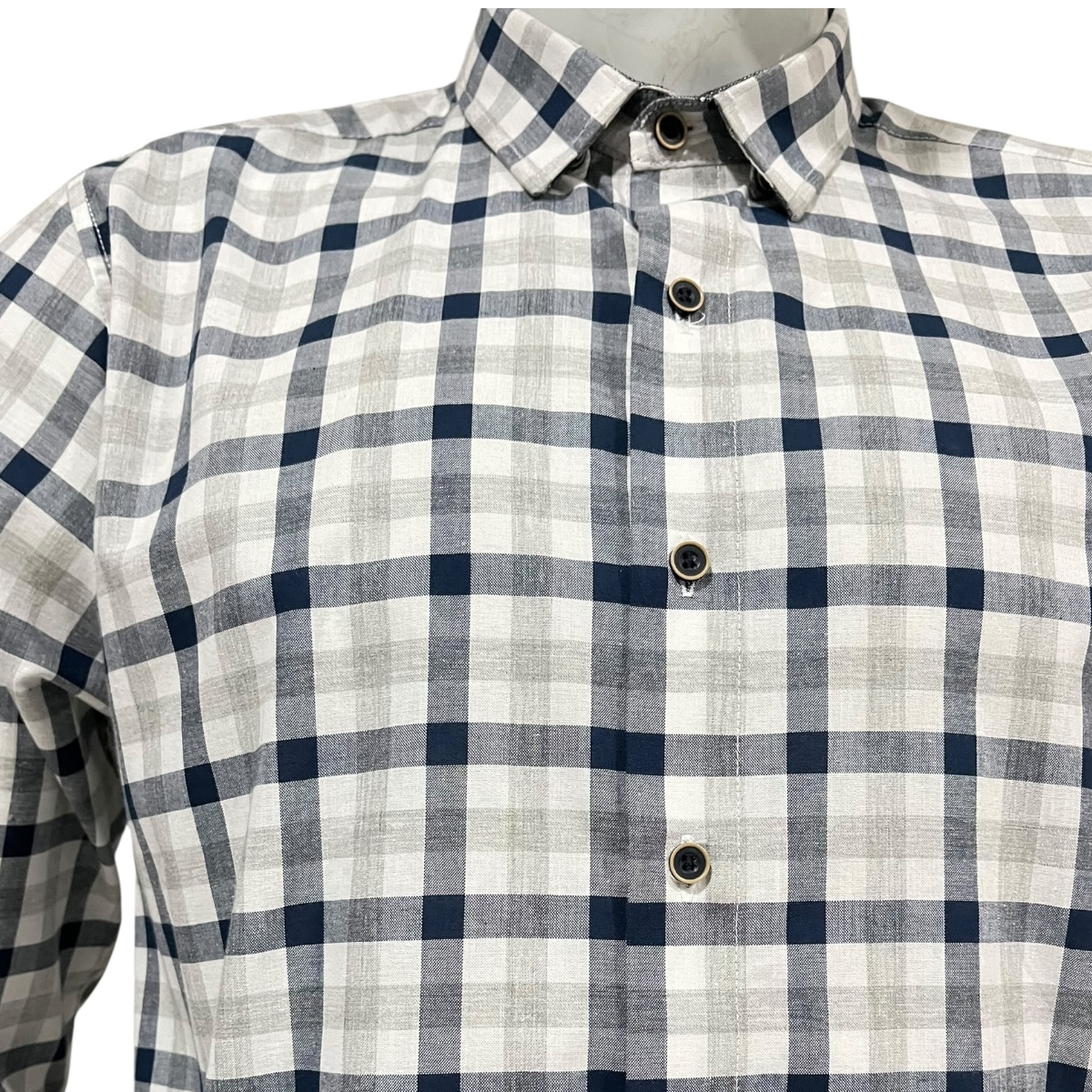 Foto 5 pulgar | Camisa Corte Regular Para Caballero A Cuadros Gris Zarevich Collection