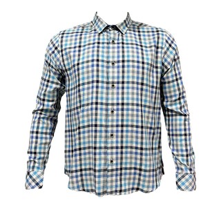 Foto 1 | Camisa Azul/gris Cuadros Urbano Afranelada Para Caballero Zarevich Collection