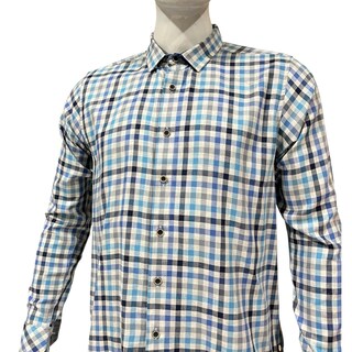 Foto 3 | Camisa Azul/gris Cuadros Urbano Afranelada Para Caballero Zarevich Collection