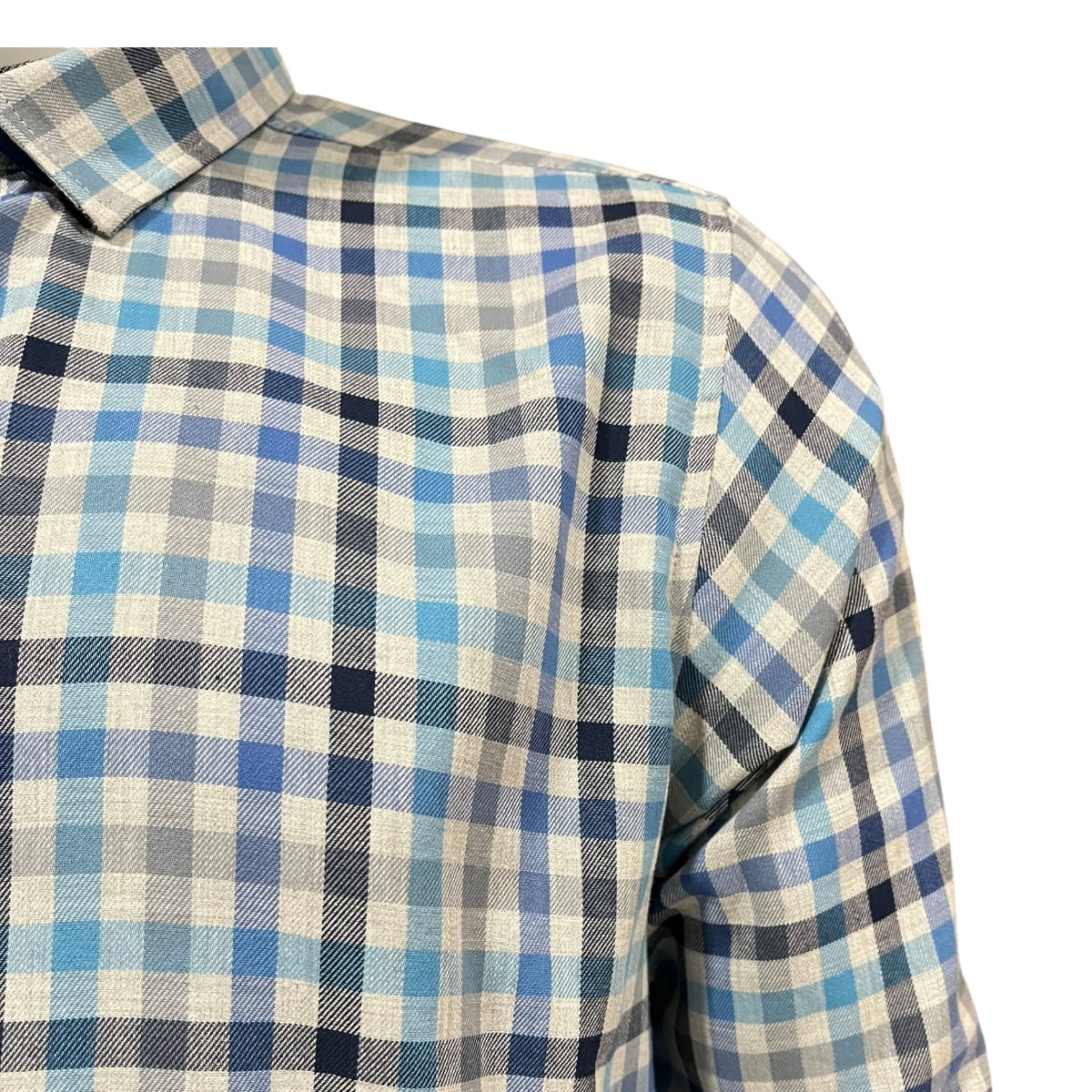 Foto 5 pulgar | Camisa Azul/gris Cuadros Urbano Afranelada Para Caballero Zarevich Collection