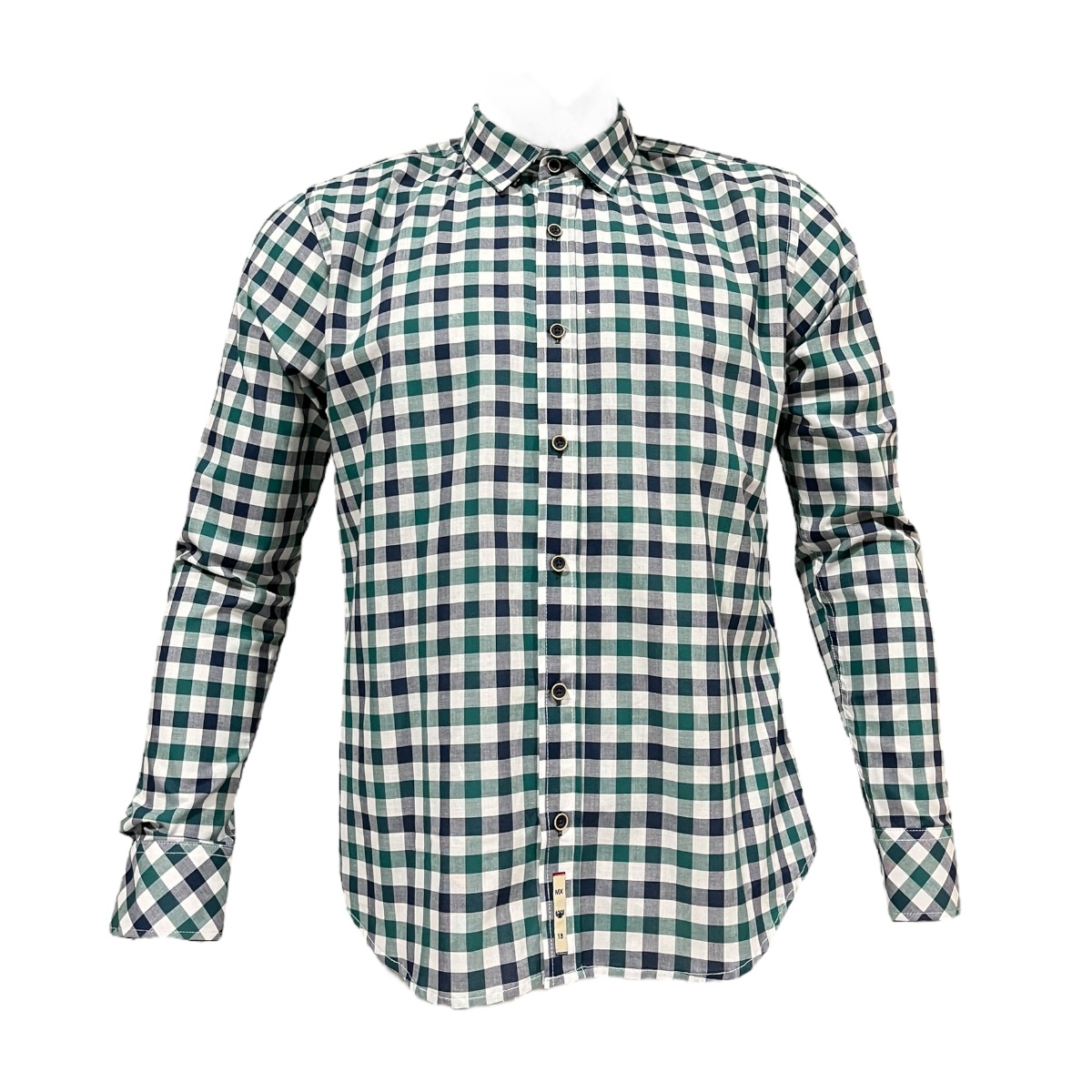 Camisa Verde/marino Cuadros Para Caballero Zarevich Collection