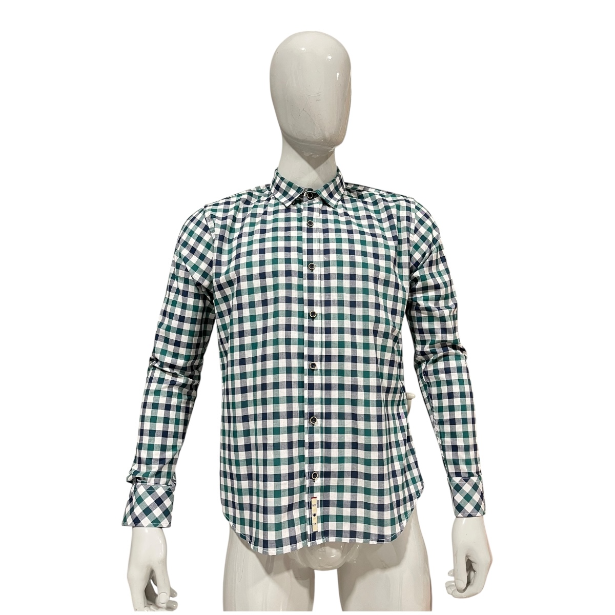Foto 3 pulgar | Camisa Verde/marino Cuadros Para Caballero Zarevich Collection