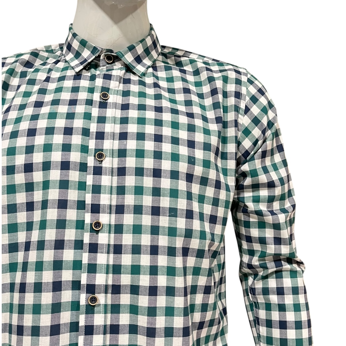 Foto 4 pulgar | Camisa Verde/marino Cuadros Para Caballero Zarevich Collection