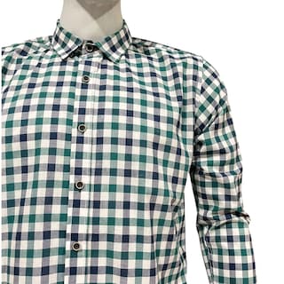 Foto 3 | Camisa Verde/marino Cuadros Para Caballero Zarevich Collection